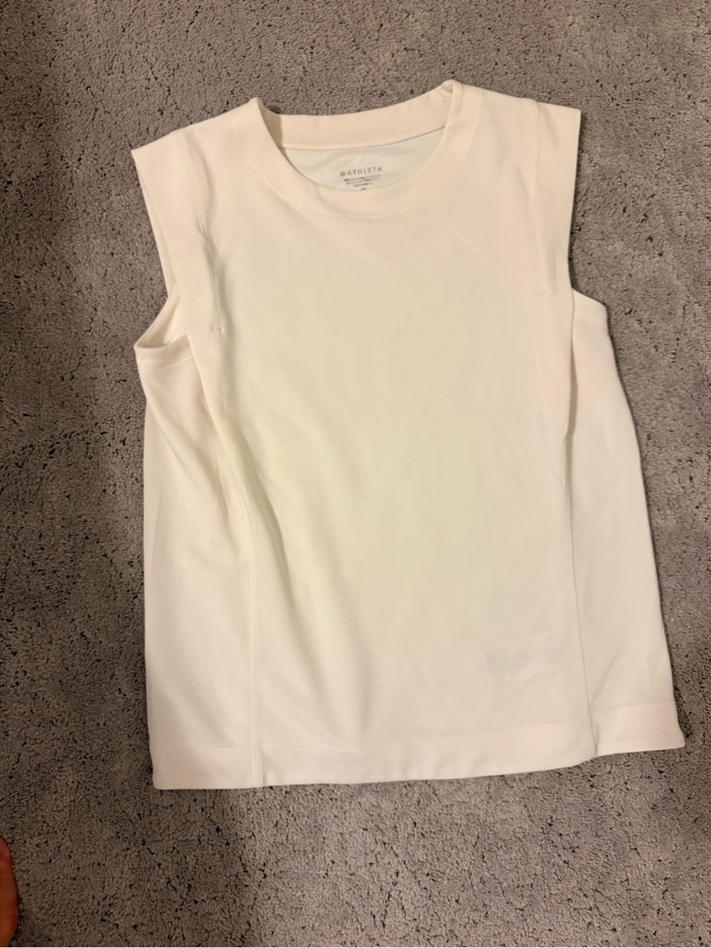 Athleta Ivory Crewneck Sleeveless Active Tank